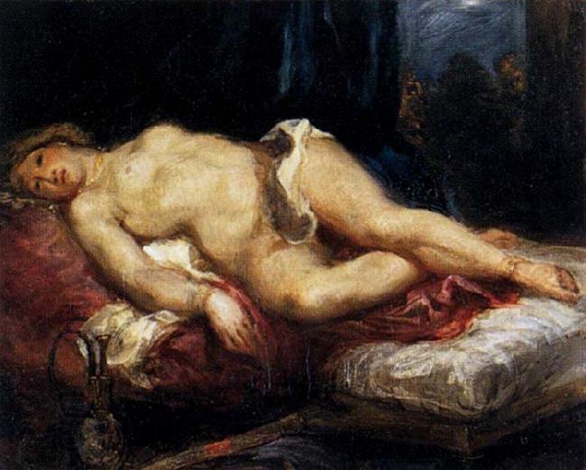 Eugene Delacroix Odalisque Reclining on a Divan oil painting picture
